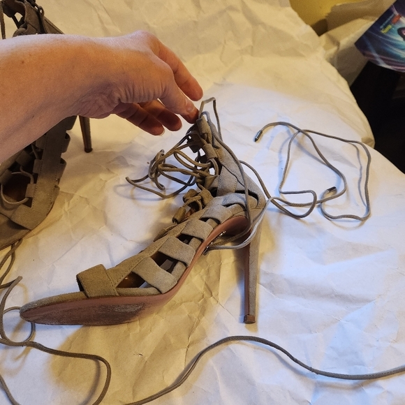 Aquazzura Gray Lace-Up Sandals - Picture 5 of 7